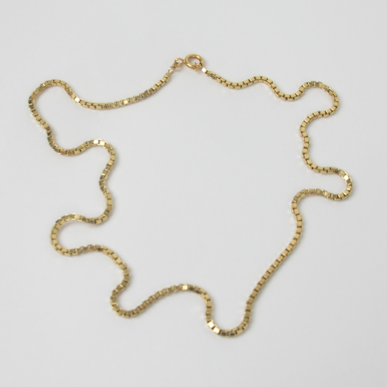 14K Gold Box Chain Necklace