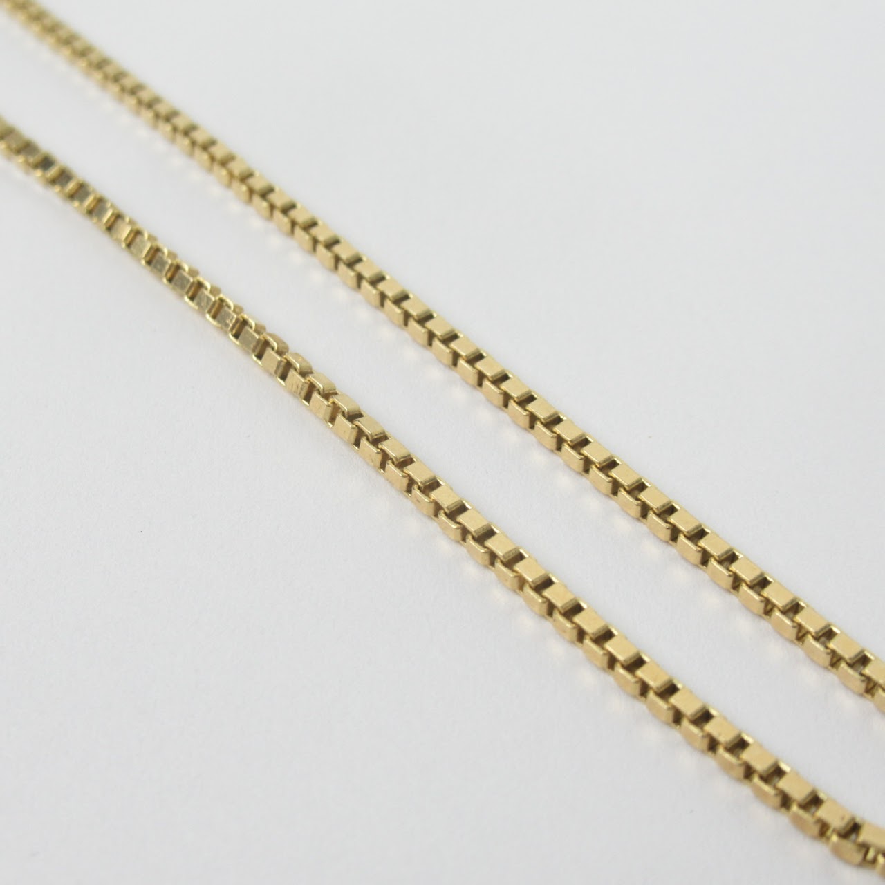 14K Gold Box Chain Necklace