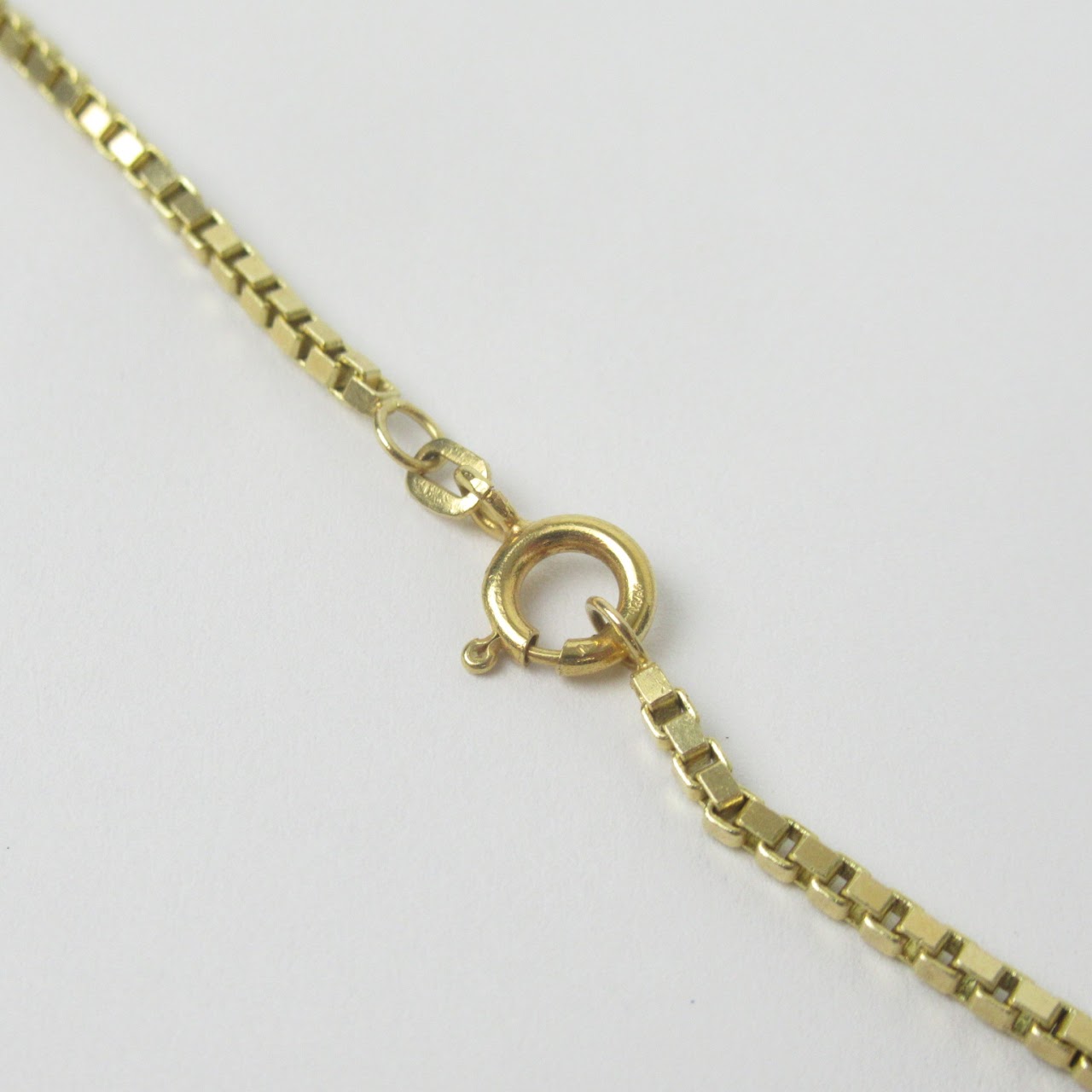 14K Gold Box Chain Necklace