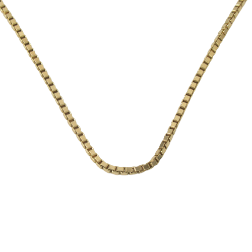 14K Gold Box Chain Necklace