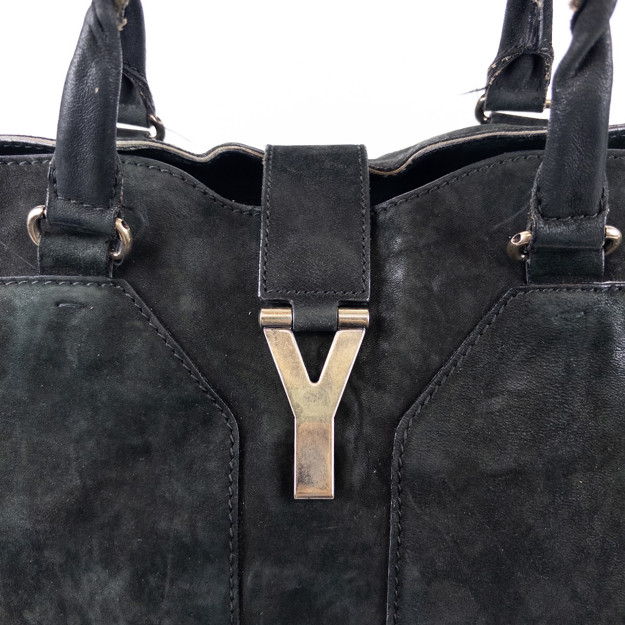 Yves Saint Laurent Black Leather Cabas Chyc Bag