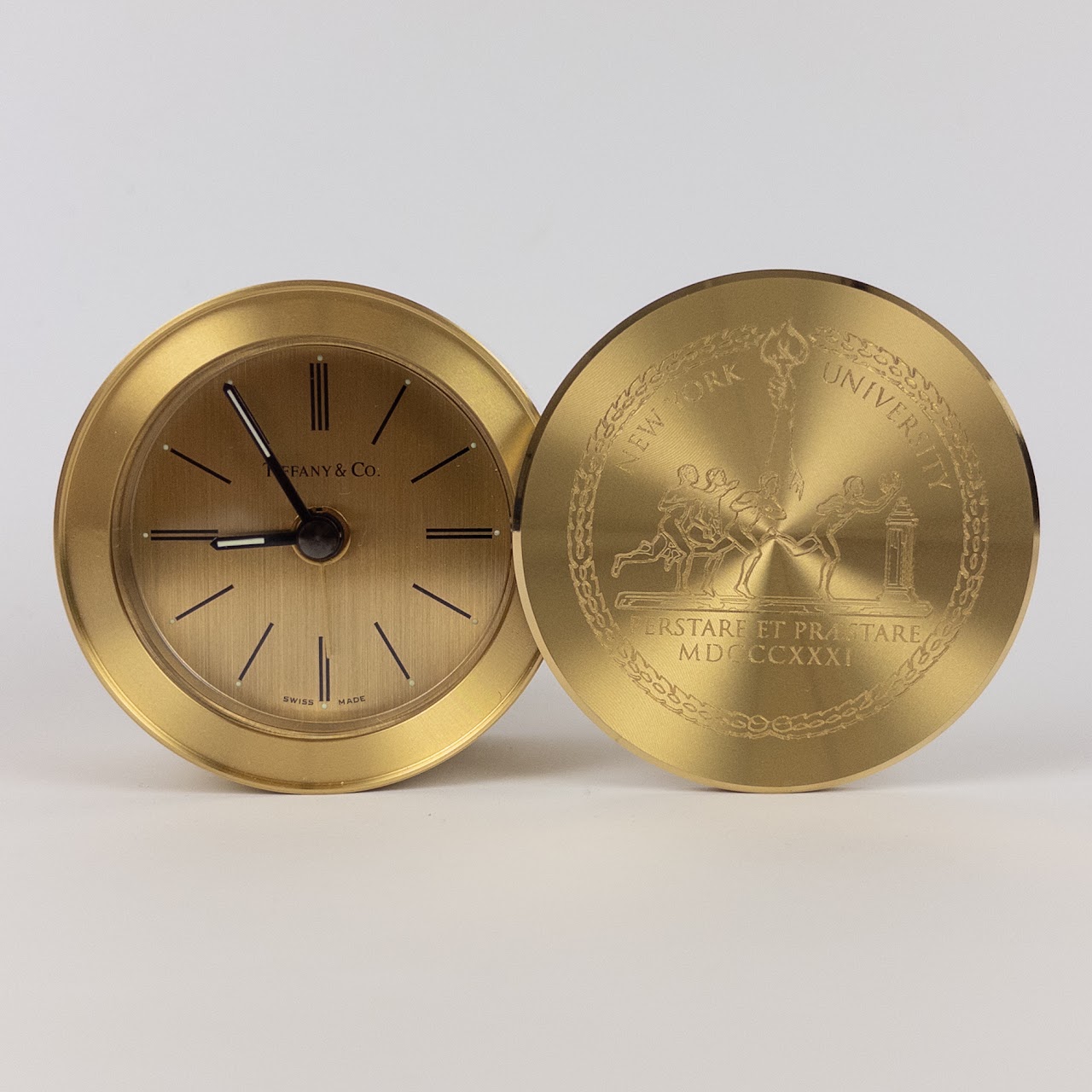 Tiffany & Co. for NYU Round Brass Desk Clock