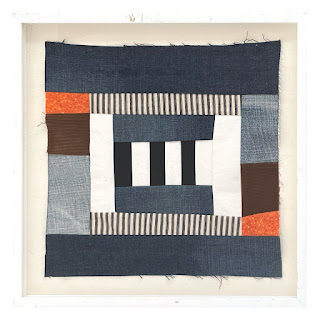 Nancie Shelhamer 'Supported' Log Cabin Variation Textile Art Quilt