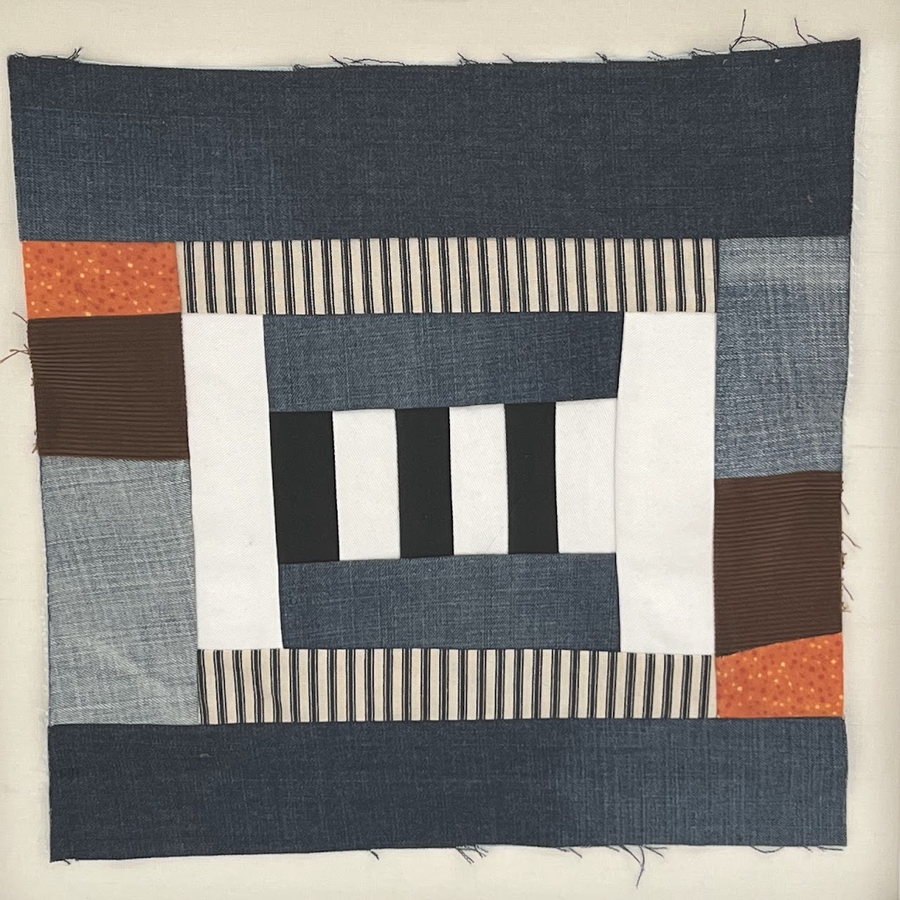 Nancie Shelhamer 'Supported' Log Cabin Variation Textile Art Quilt