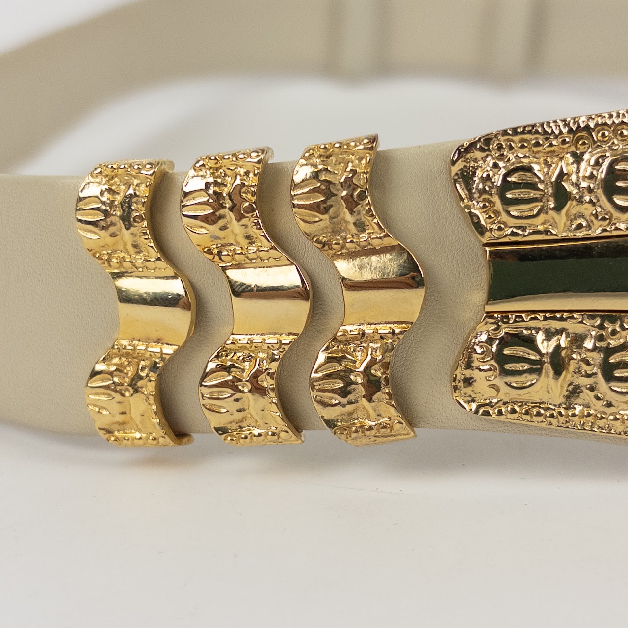 Judith Lieber for Saks Fifth Avenue Vintage Lion's Head Buckle Belt