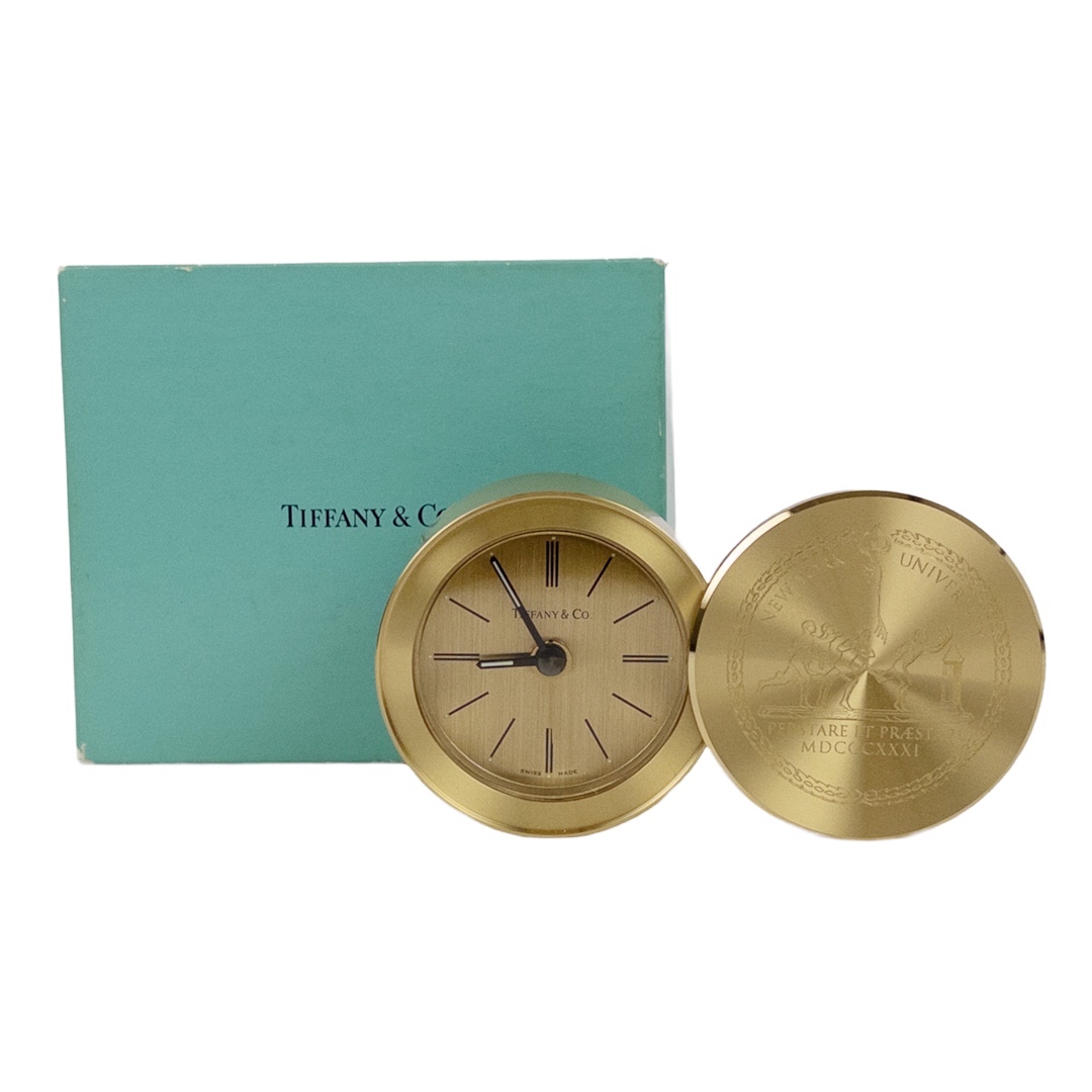 Tiffany & Co. for NYU Round Brass Desk Clock