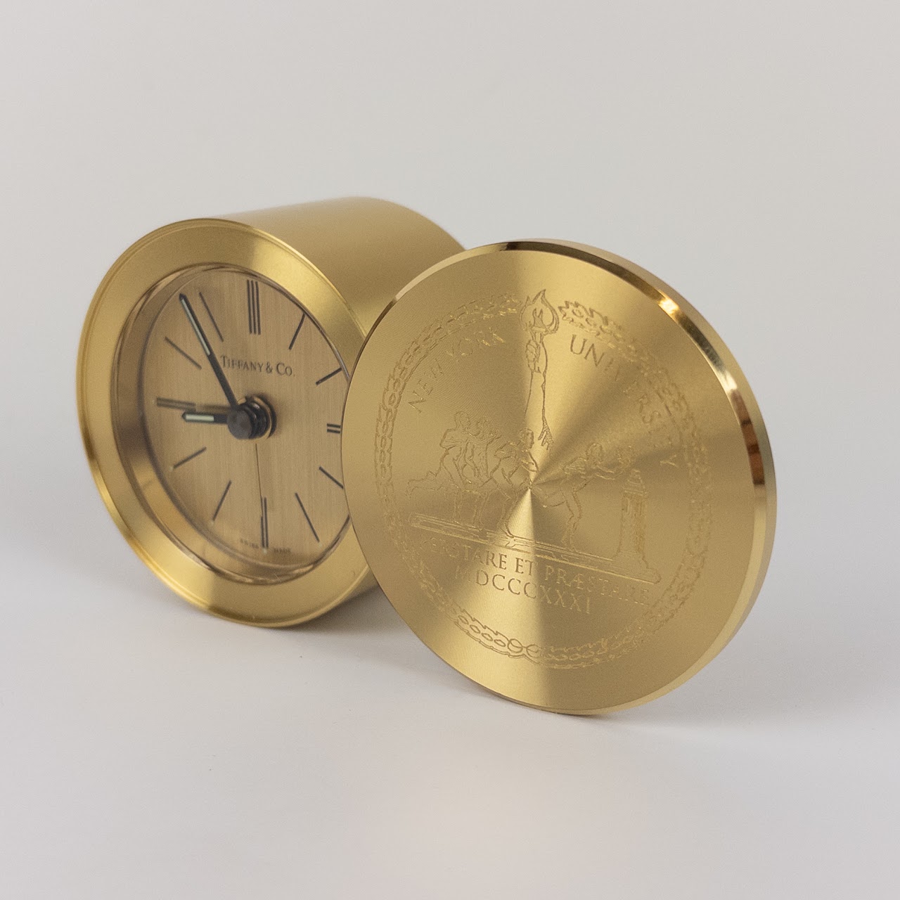 Tiffany & Co. for NYU Round Brass Desk Clock