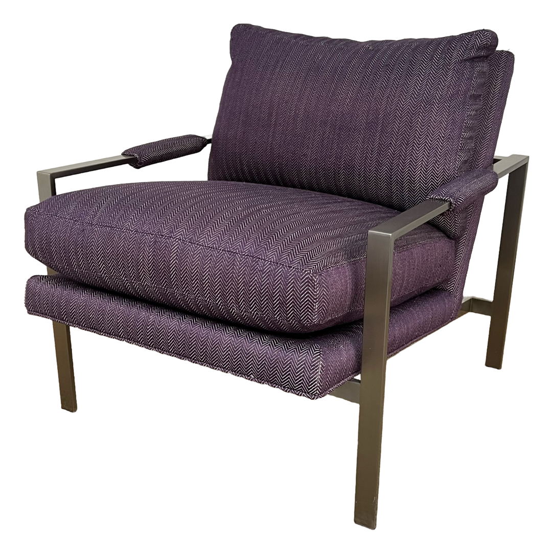 Milo Baughman for Thayer Coggin Style Flat Bar Lounge Chair Pair