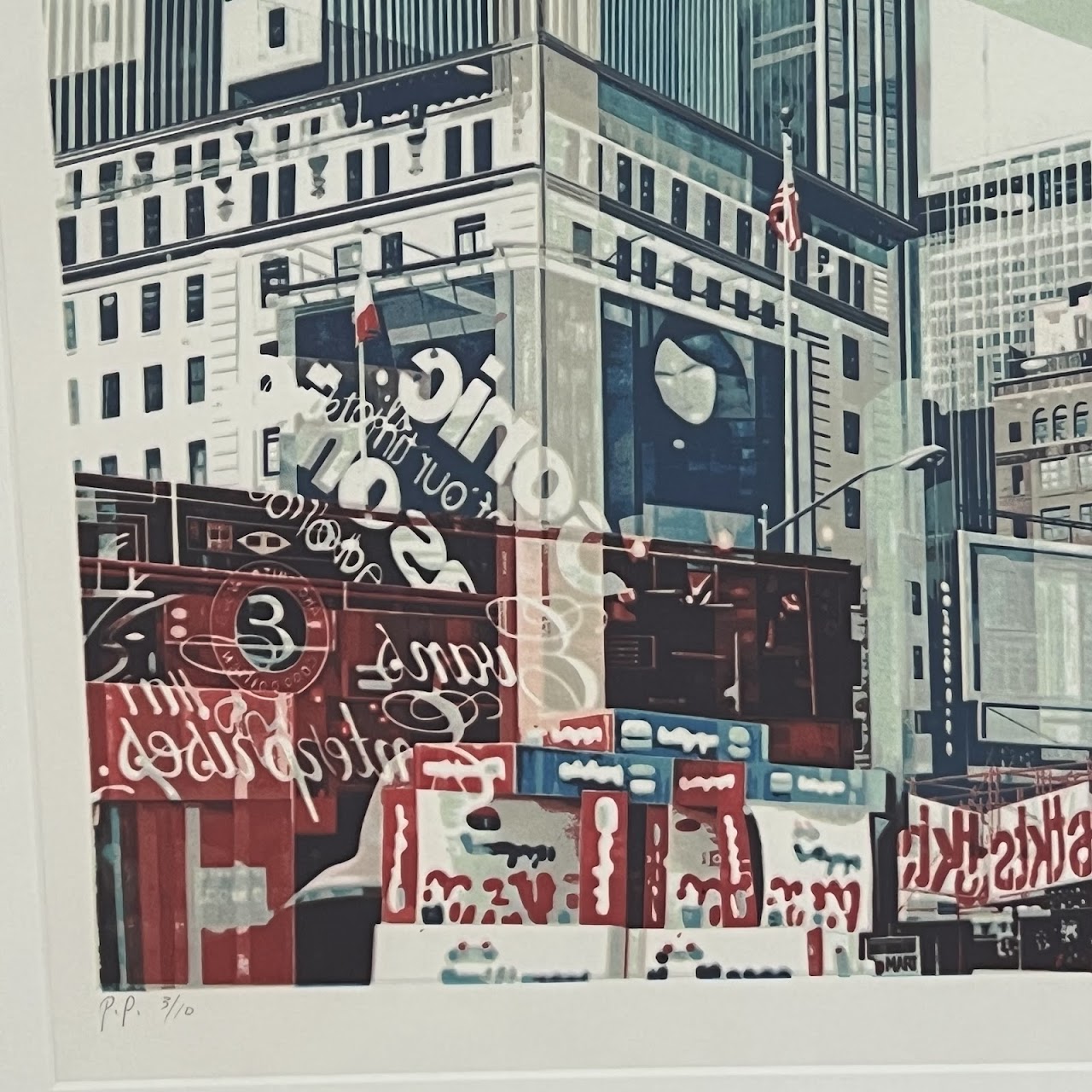 C.J. Yao 'Times Square' Signed Photo-Realist Silkscreen, 1981