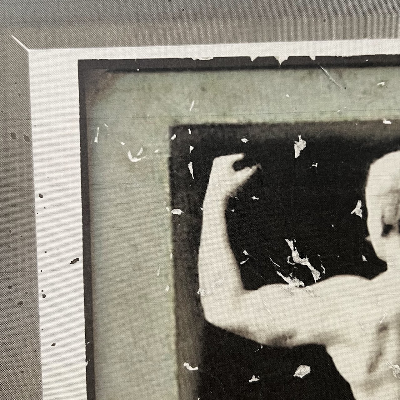 Vintage Bodybuilder Photograph Print and Mixed Media Artwork Pair