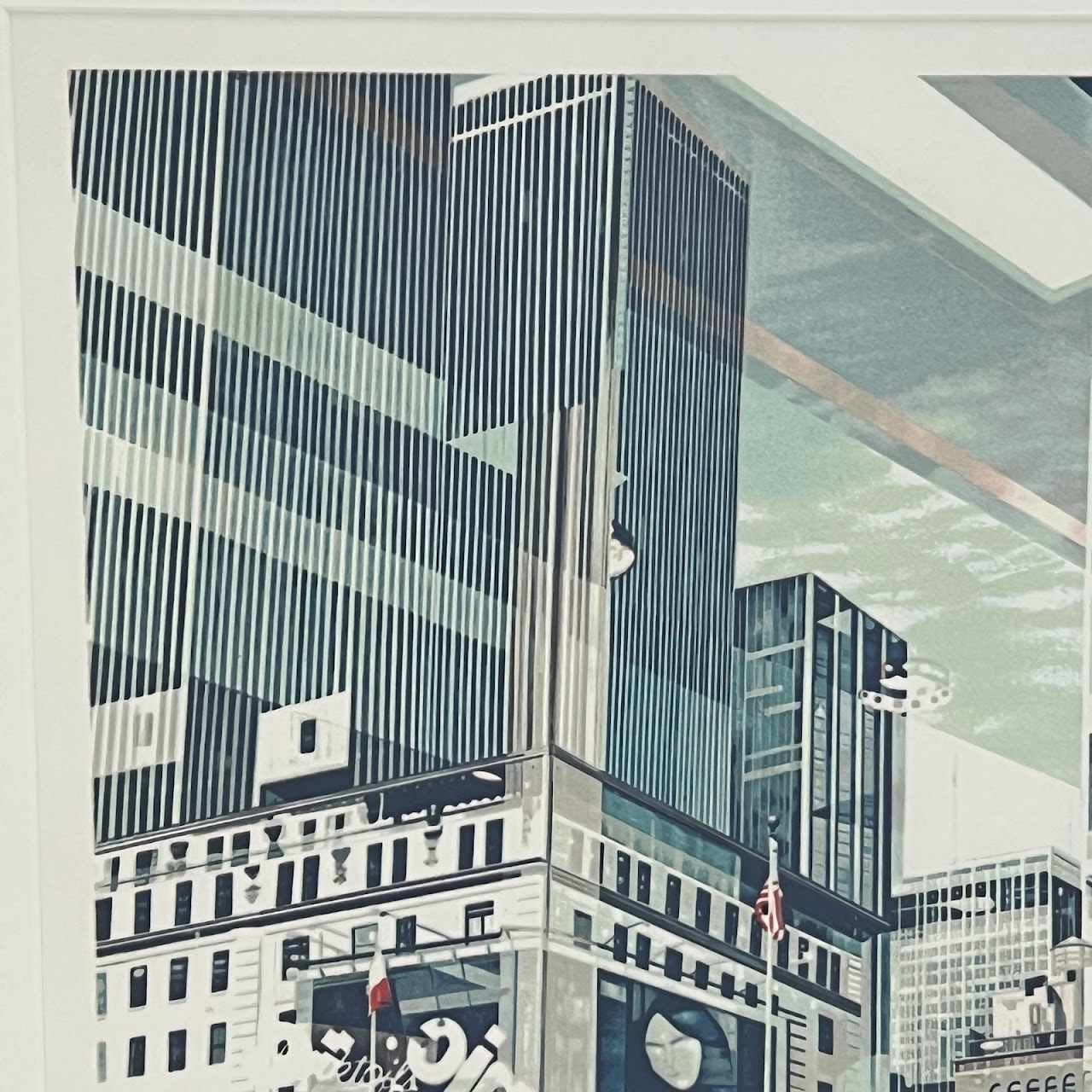 C.J. Yao 'Times Square' Signed Photo-Realist Silkscreen, 1981