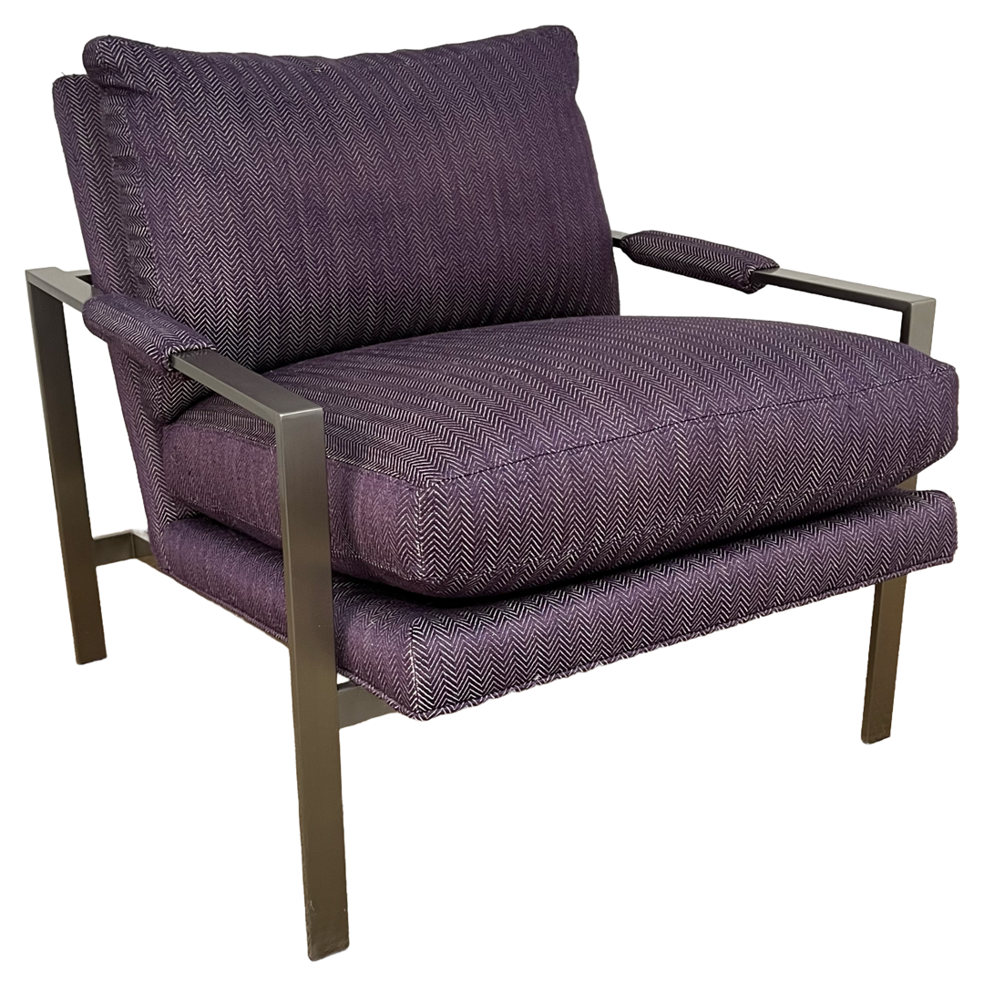 Milo Baughman for Thayer Coggin Style Flat Bar Lounge Chair Pair