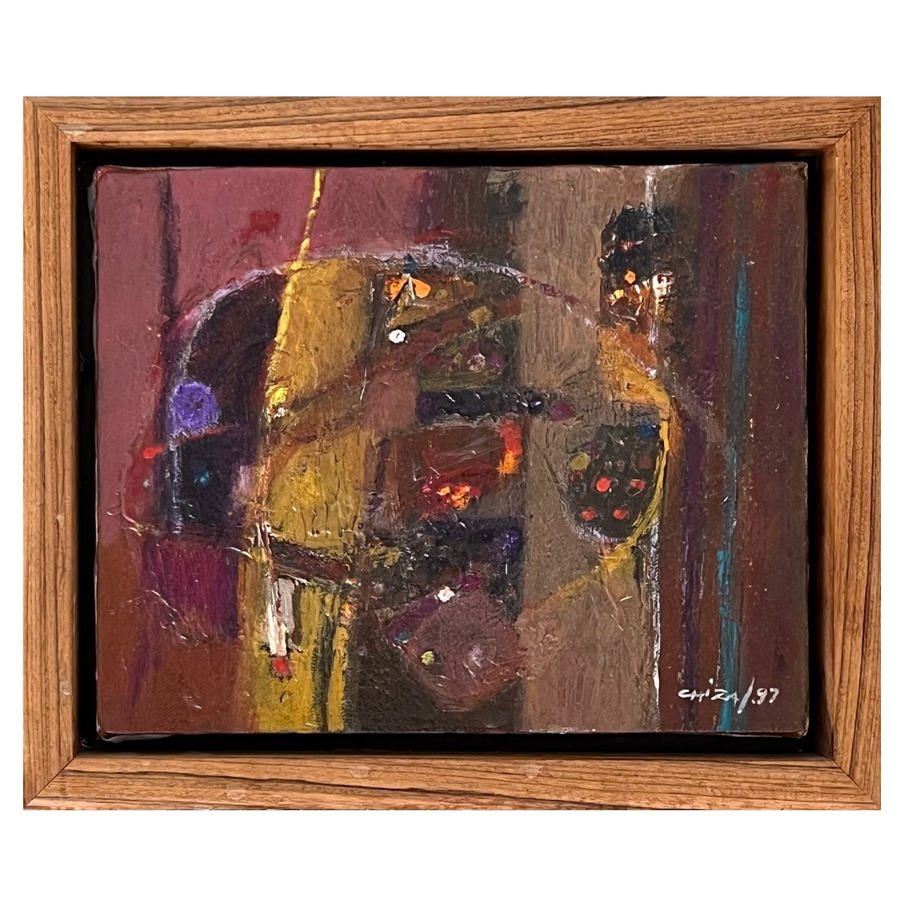 Amaru Chiza Signed Contemporary Ecuadorian Oil Painting, 1997