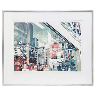 C.J. Yao 'Times Square' Signed Photo-Realist Silkscreen, 1981