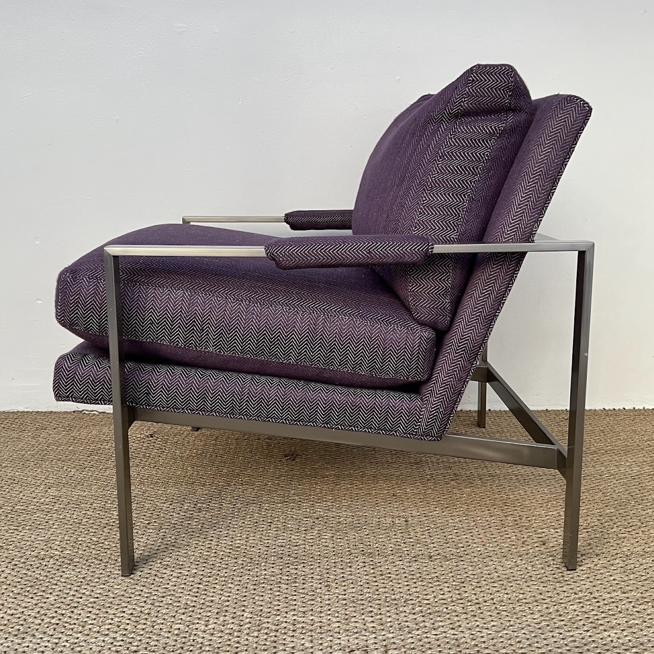 Milo Baughman for Thayer Coggin Style Flat Bar Lounge Chair Pair