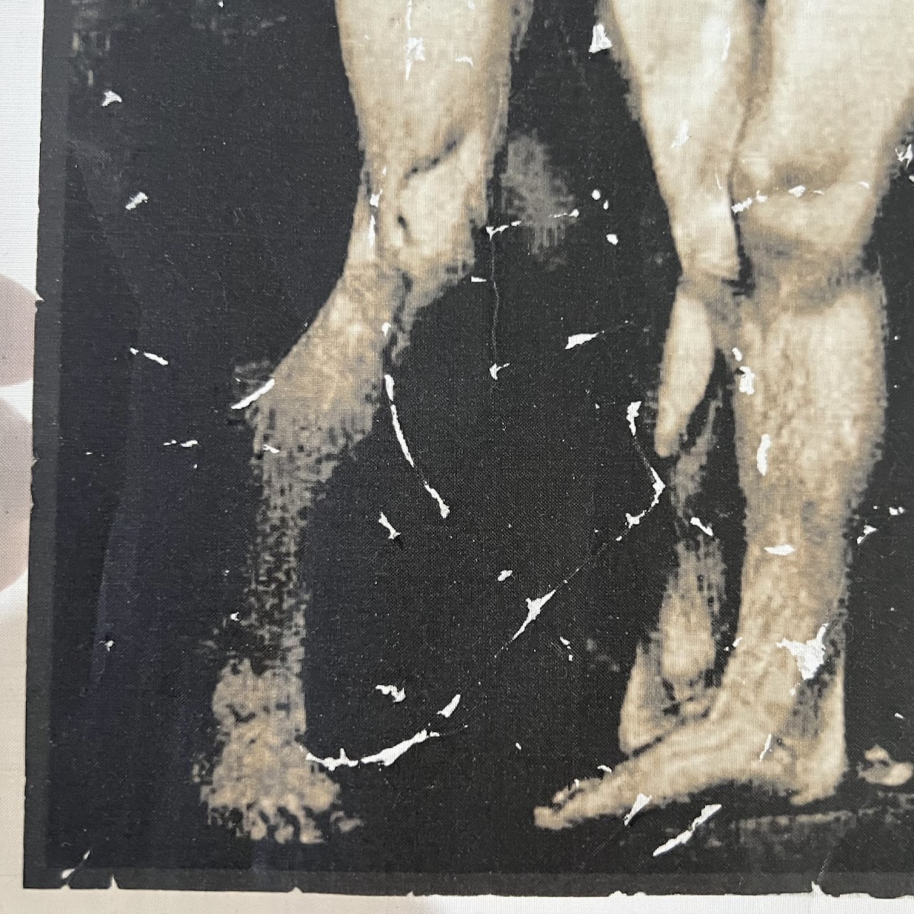 Vintage Bodybuilder Photograph Print and Mixed Media Artwork Pair