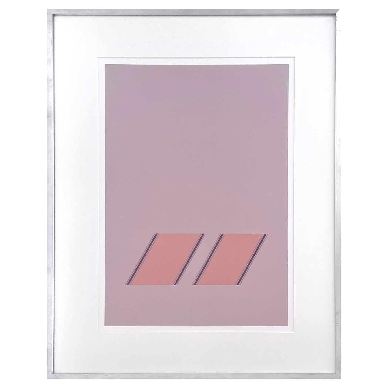 Ann Pibal 'Untitled (Double Pink Boxes)' Signed Acrylic Painting, 2003