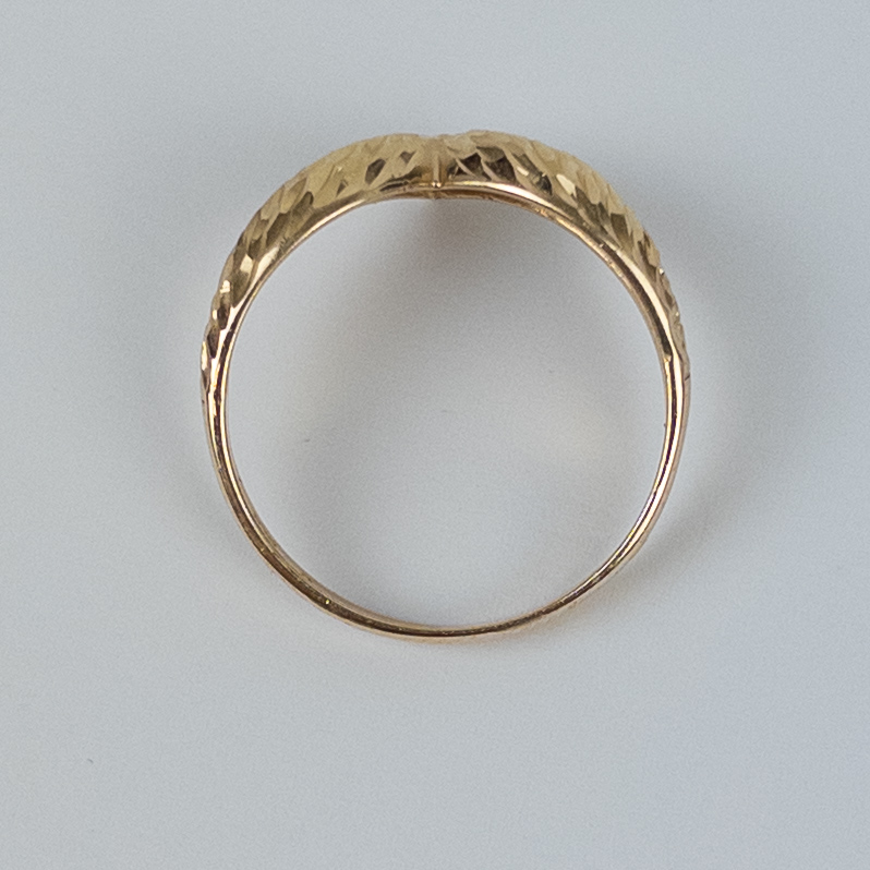 14K Gold Etched Ring