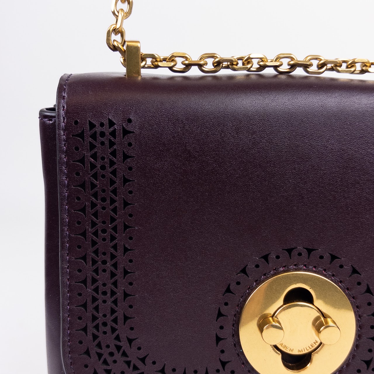 Karen Millen Eggplant Mini Shoulder Bag