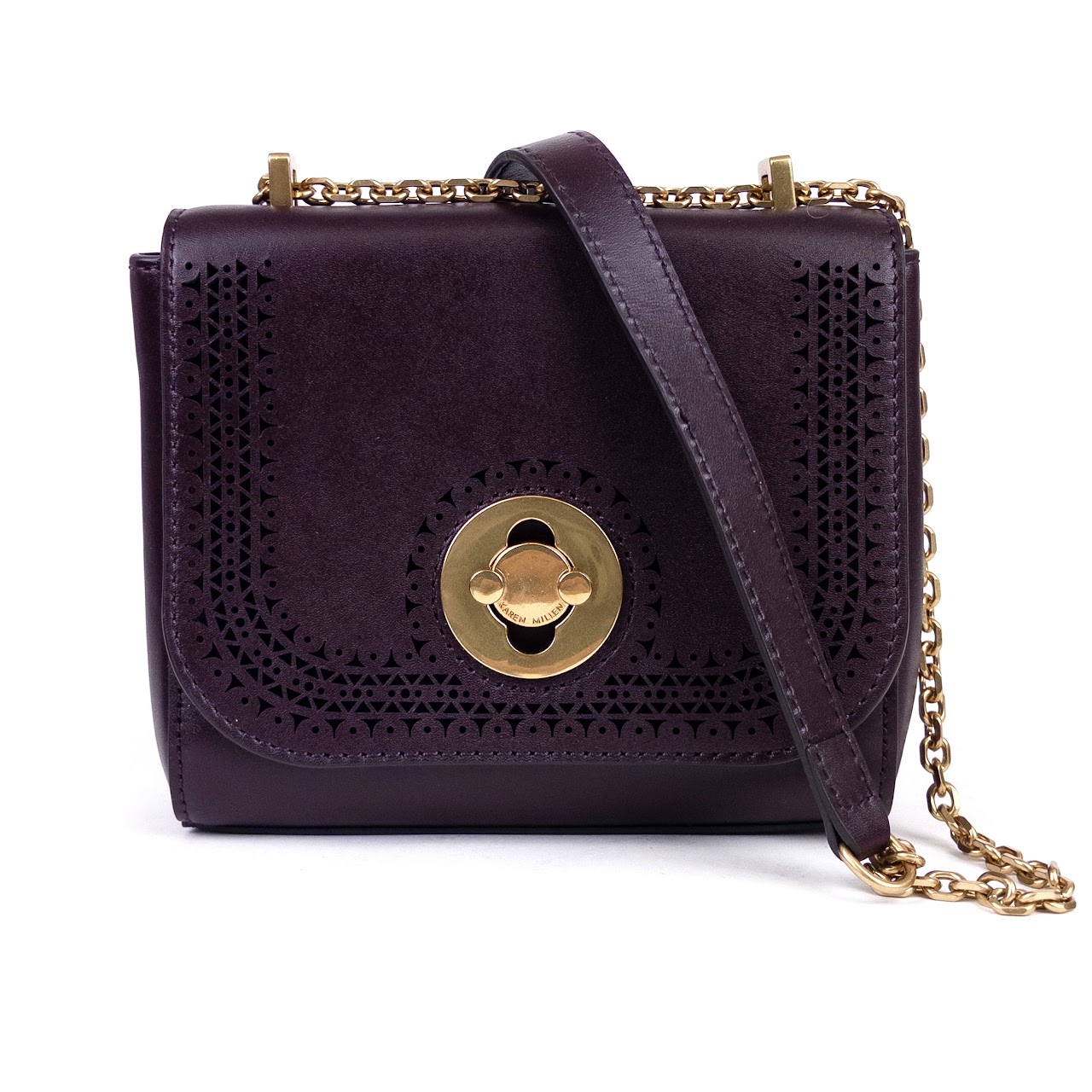 Karen Millen Eggplant Mini Shoulder Bag