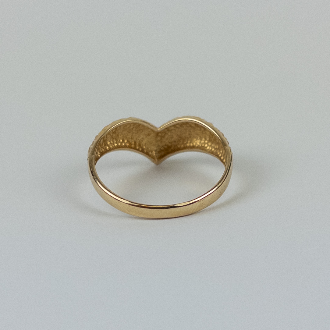 14K Gold Etched Ring