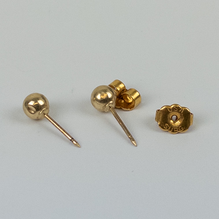 14K Gold Ball Stud Earrings