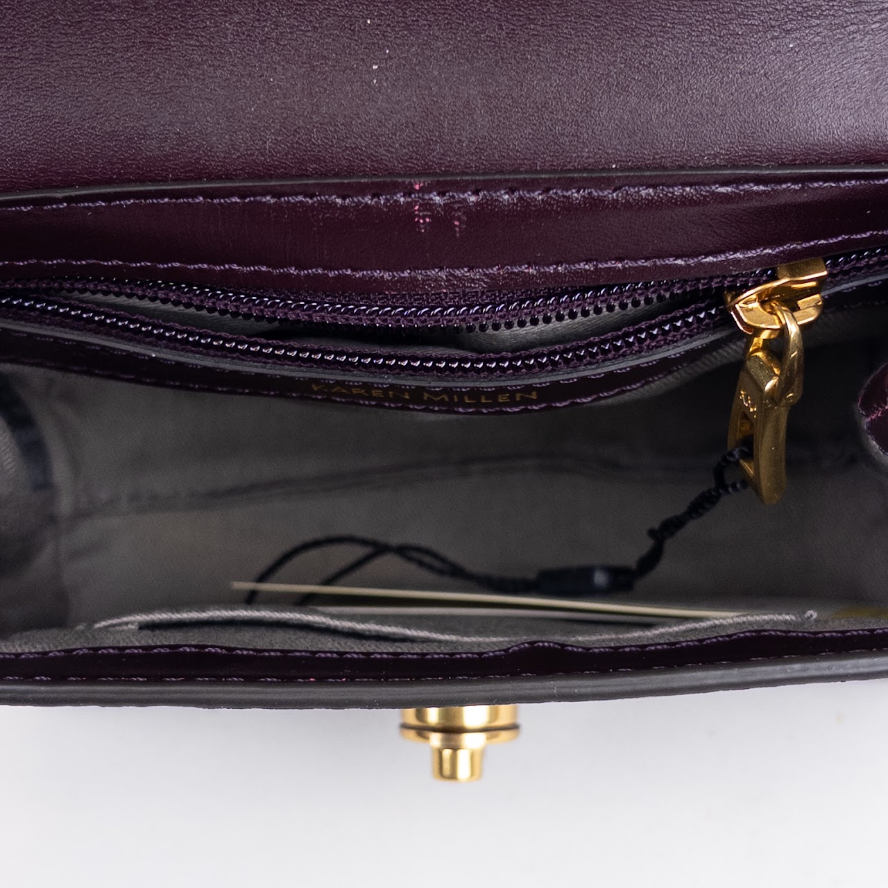 Karen Millen Eggplant Mini Shoulder Bag