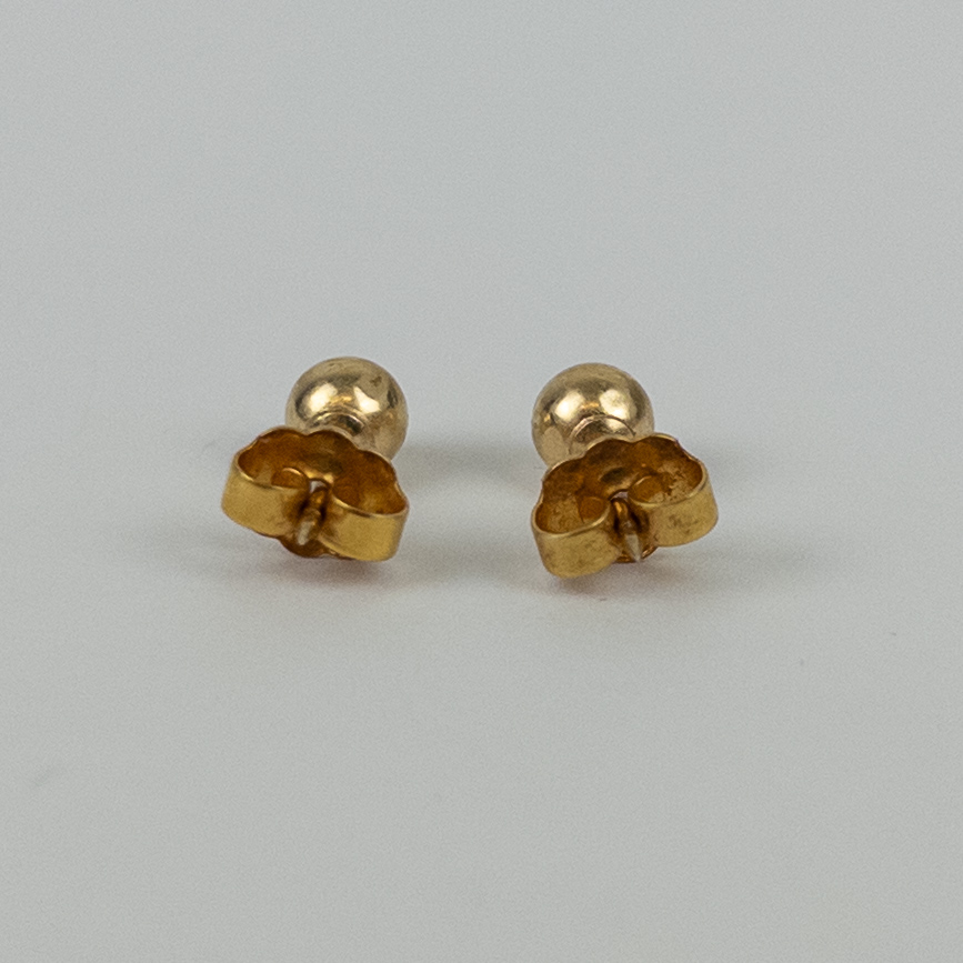 14K Gold Ball Stud Earrings