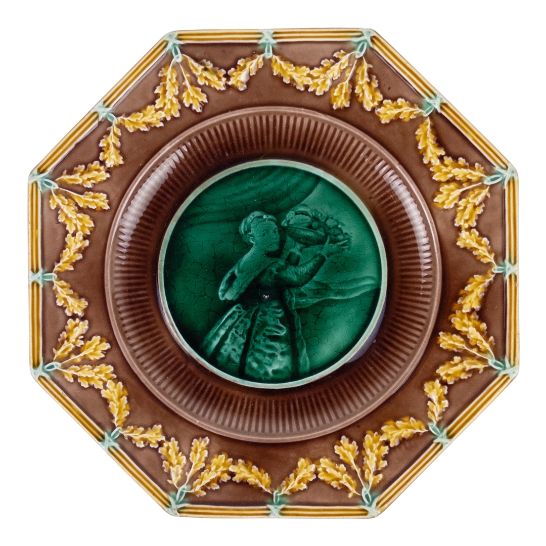 Wedgdood Majolica 19th C. Octagonal Plate