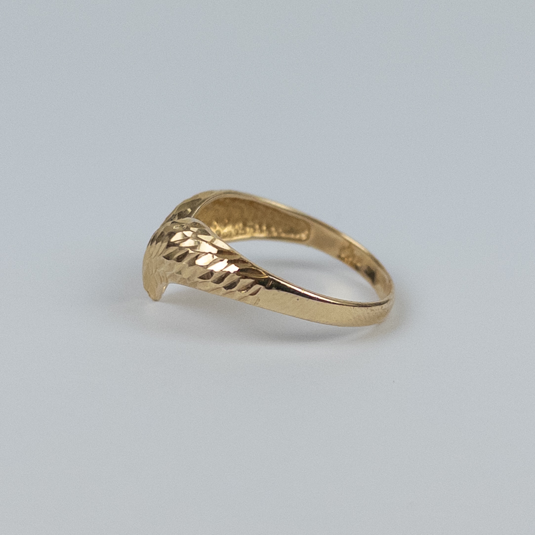 14K Gold Etched Ring