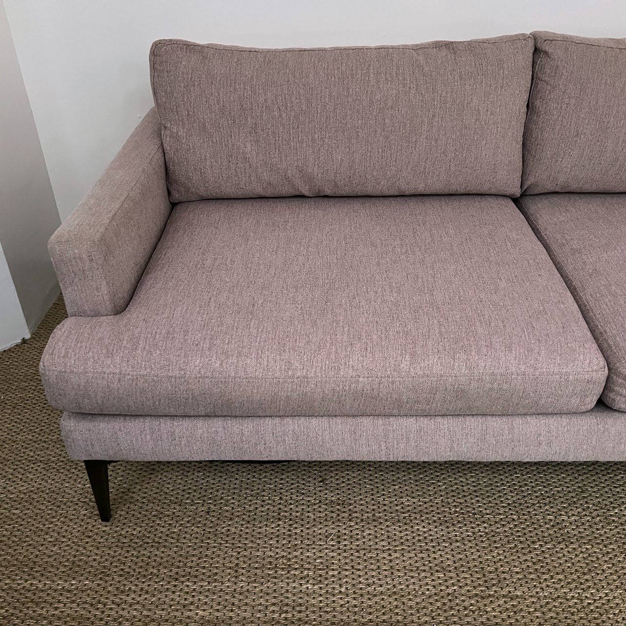 West Elm Andes Sofa in Dusty Pink Chenille Tweed