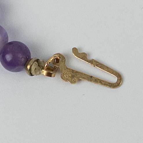 14K Gold, Amethyst, and Small Pearl Necklace