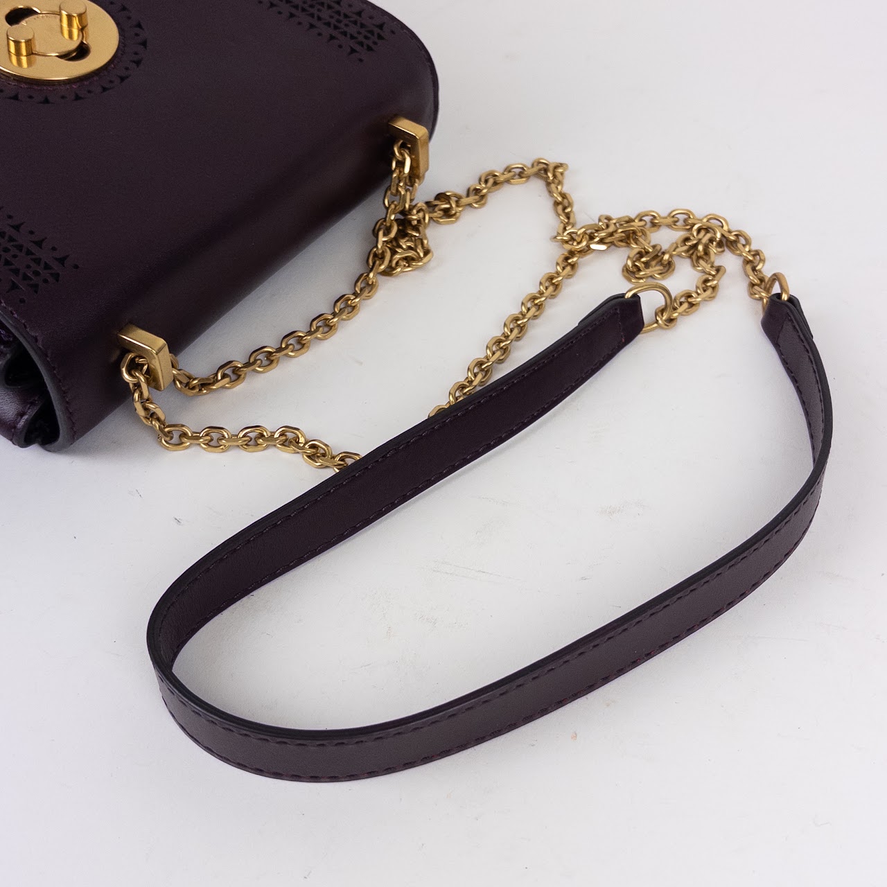 Karen Millen Eggplant Mini Shoulder Bag