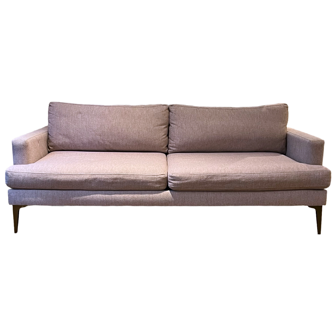 West Elm Andes Sofa in Dusty Pink Chenille Tweed