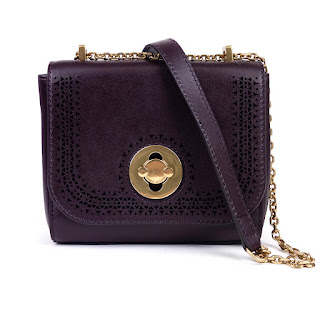 Karen Millen Eggplant Mini Shoulder Bag