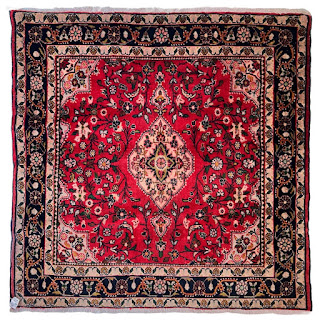 Hamadan Wool Small Square Area Rug