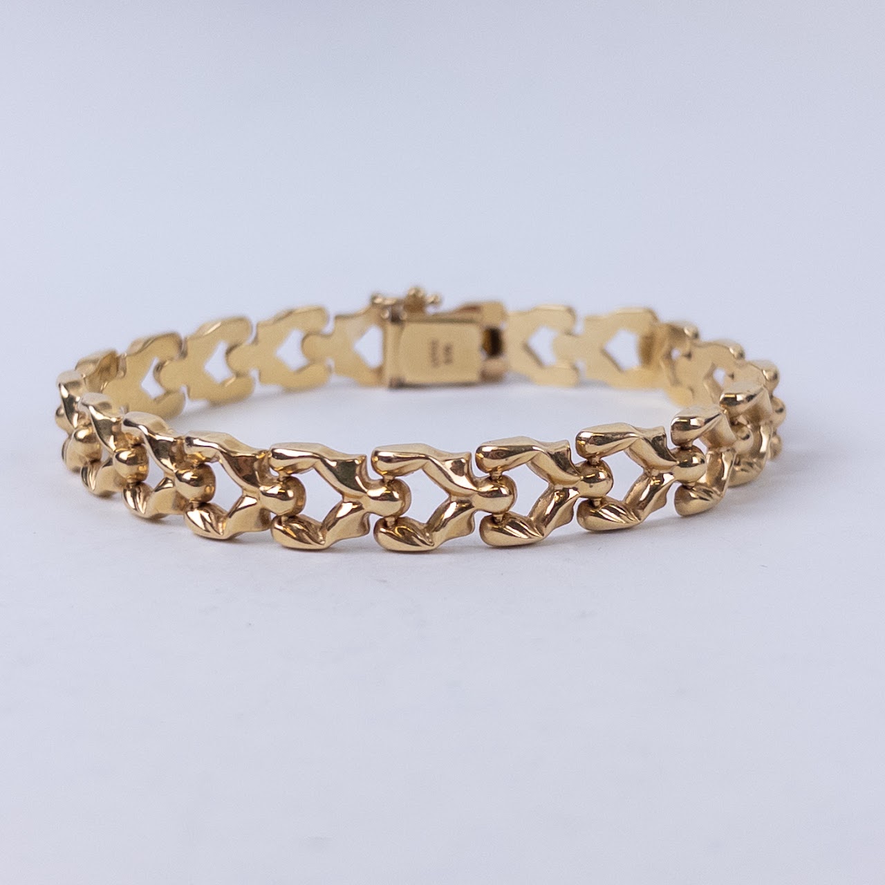 14K Gold Fancy Link Italian Bracelet