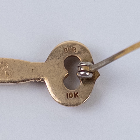 10K Gold Kappa Kappa Gamma Key Badge Pin