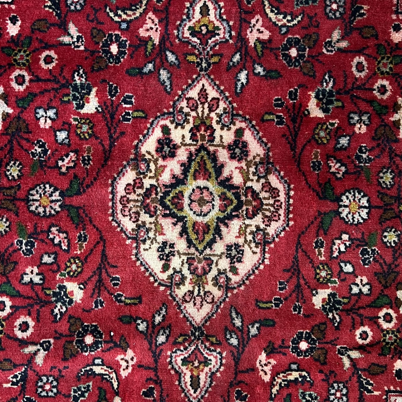 Hamadan Wool Small Square Area Rug