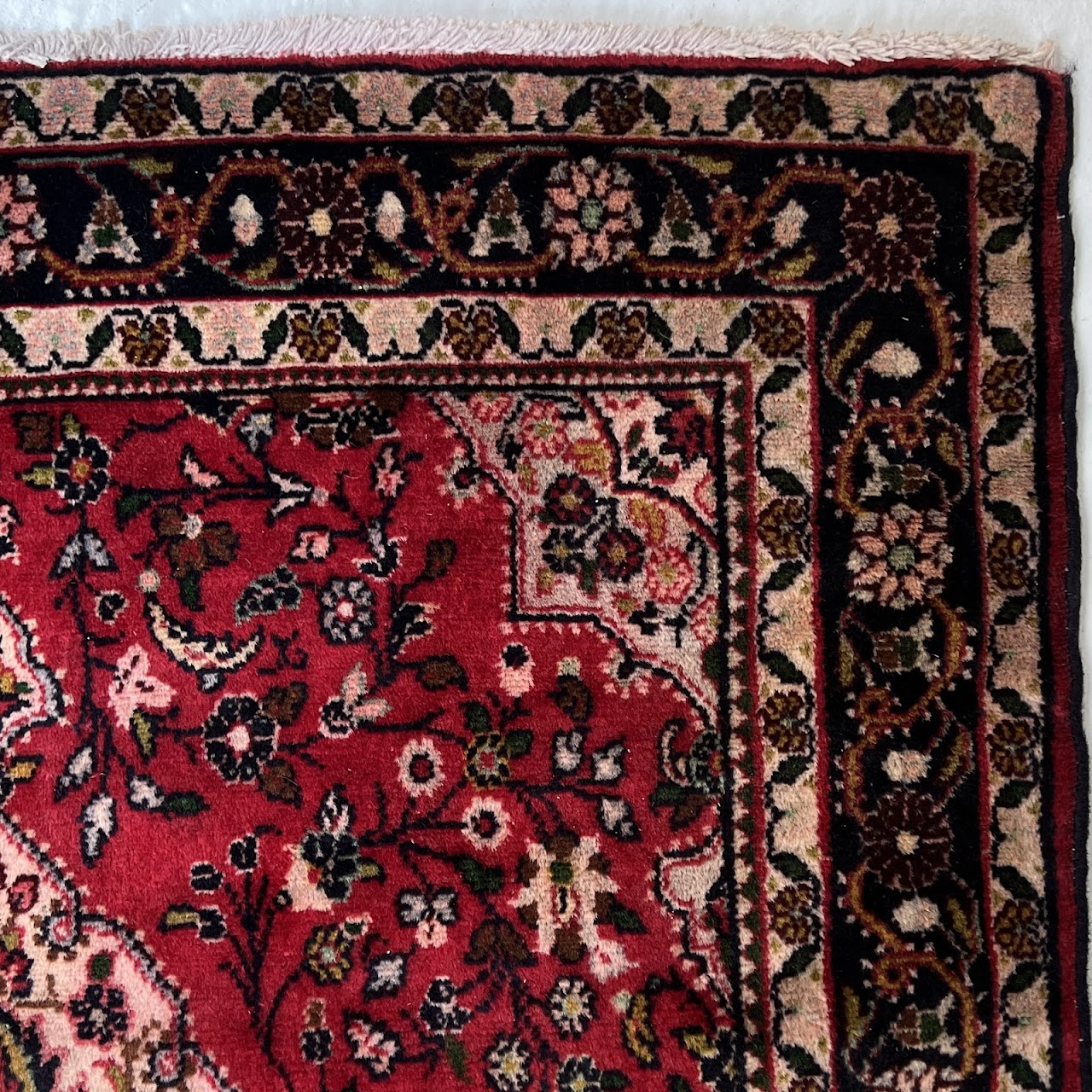 Hamadan Wool Small Square Area Rug