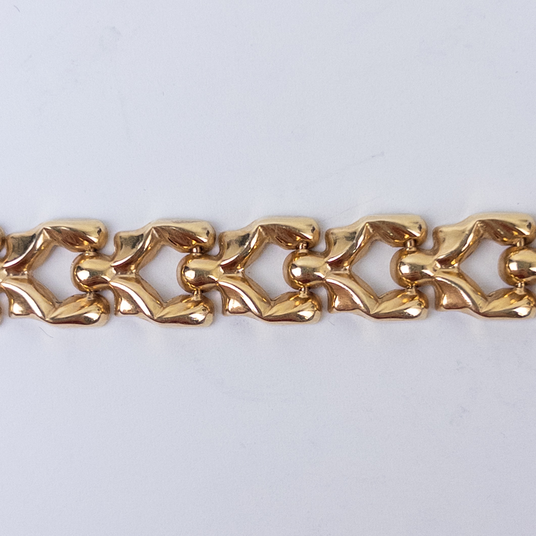 14K Gold Fancy Link Italian Bracelet