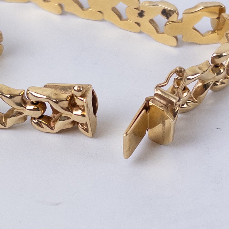 14K Gold Fancy Link Italian Bracelet