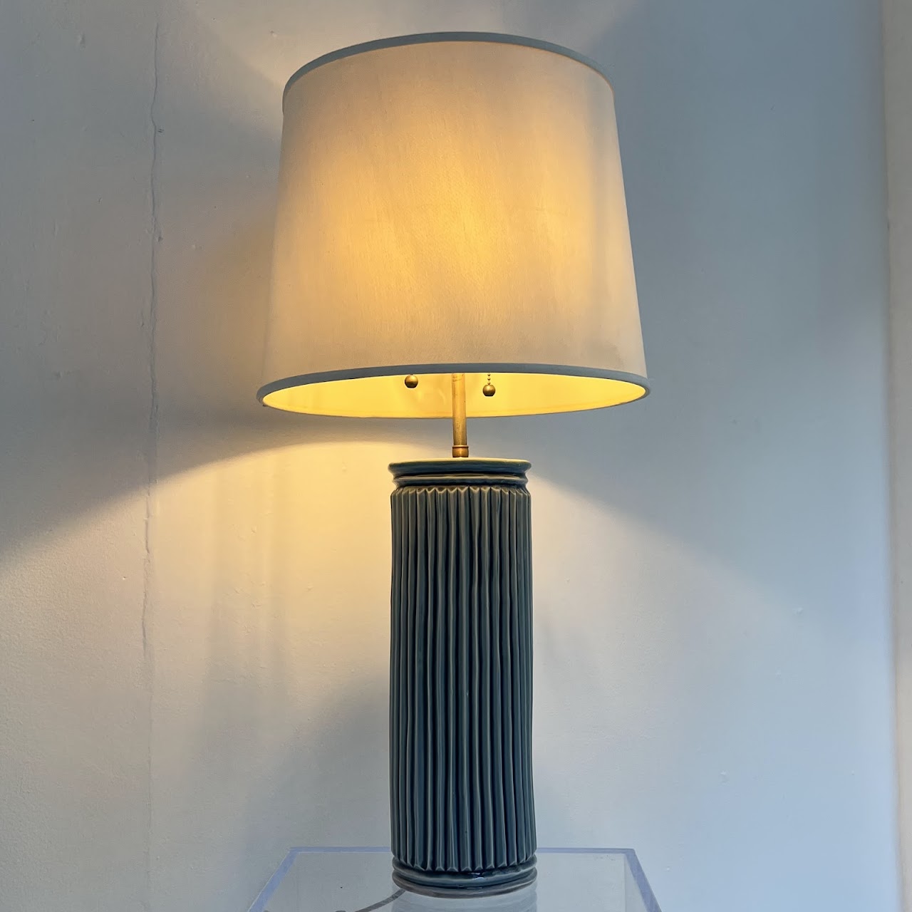 Studio Ceramic Reeded Table Lamp