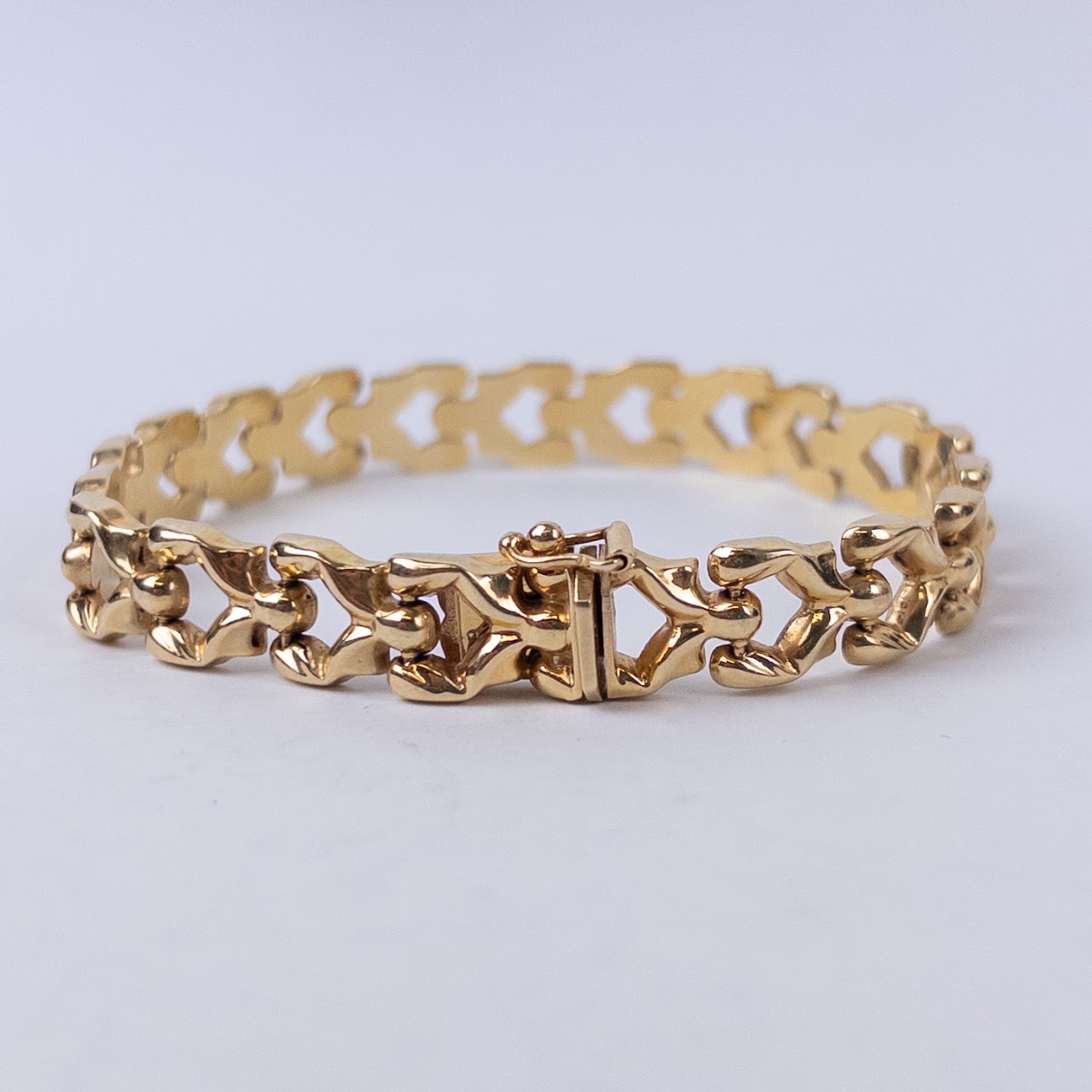 14K Gold Fancy Link Italian Bracelet