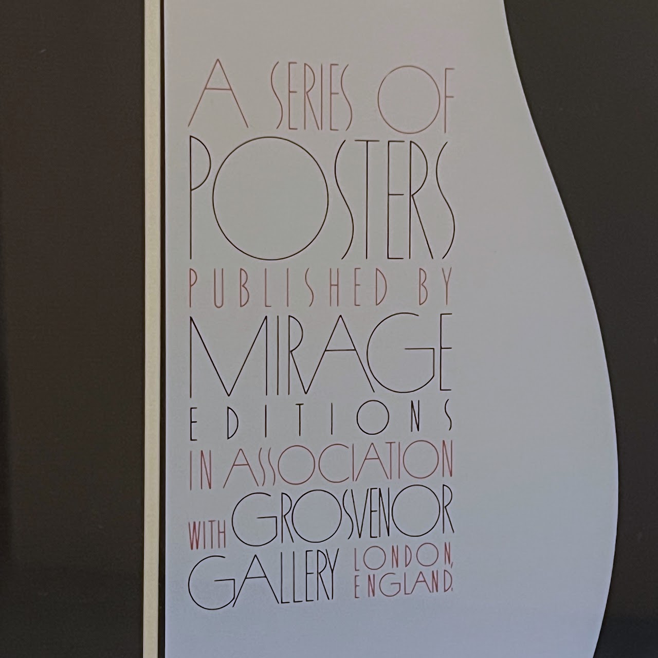 Erté Mirage Editions Grosvenor Gallery Silkscreen Poster, 1978