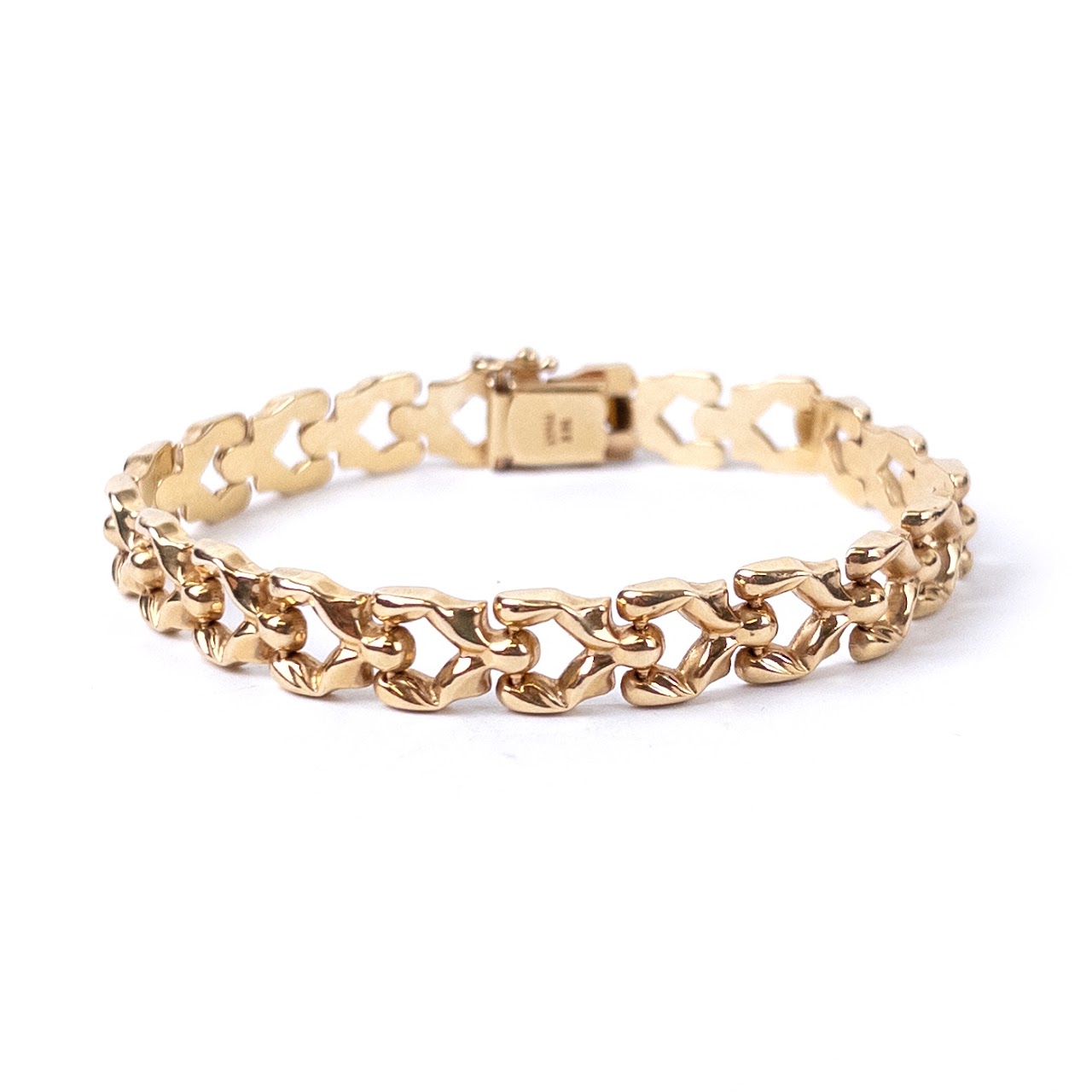 14K Gold Fancy Link Italian Bracelet