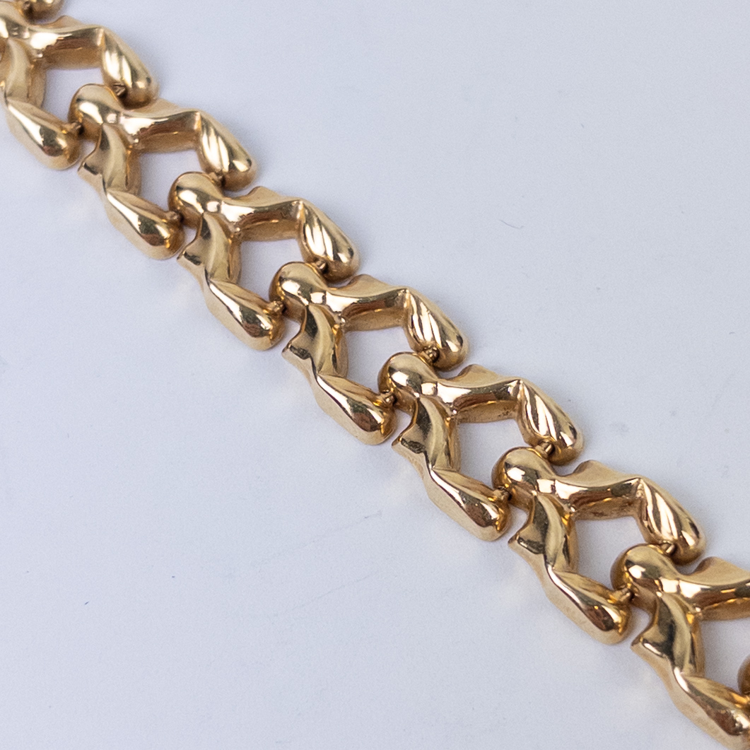 14K Gold Fancy Link Italian Bracelet