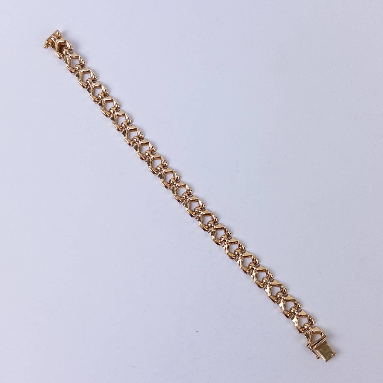 14K Gold Fancy Link Italian Bracelet