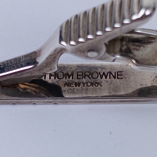 Thom Browne Four Bar Sterling Silver Short Tie Clip