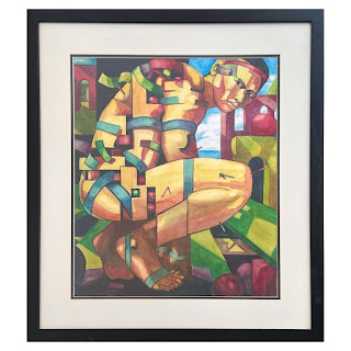 Contemporary Cubist Watercolor Painting